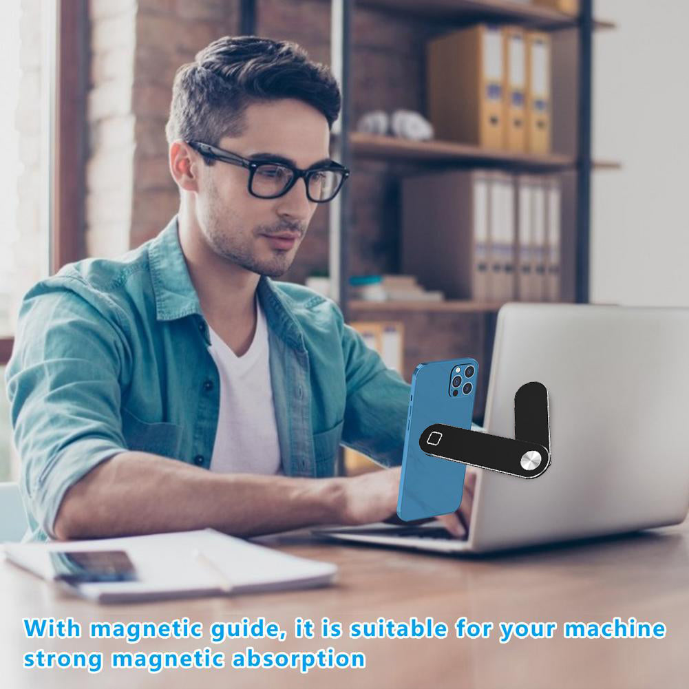 Laptop Phone Holder, Adjustable Laptop Side Mount Clip, Magnetic Laptop Monitor Mount, Computer Laptop Cellphone Stand Foldable Aluminum Expansion Bracket Tablet Clip For Dual Screen - 5 - CJ