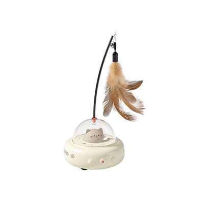 Smart Teaser Cat Toy Electric UFO Cat Teaser Stick With Bell Training Pet Toys Replaceable Feather Interactive Cat Supplies Pet Supplies Pets Products - 0 - CJ
