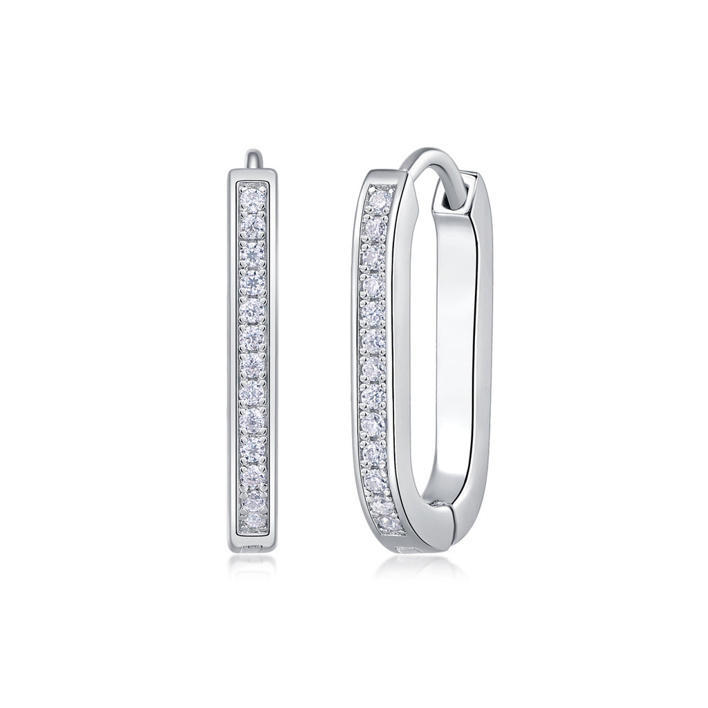 Reincarnation - Fashionable And Luxurious Diamond Jewelry With Moissanite S925 Sterling Silver And Platinum-plated Stud Earrings