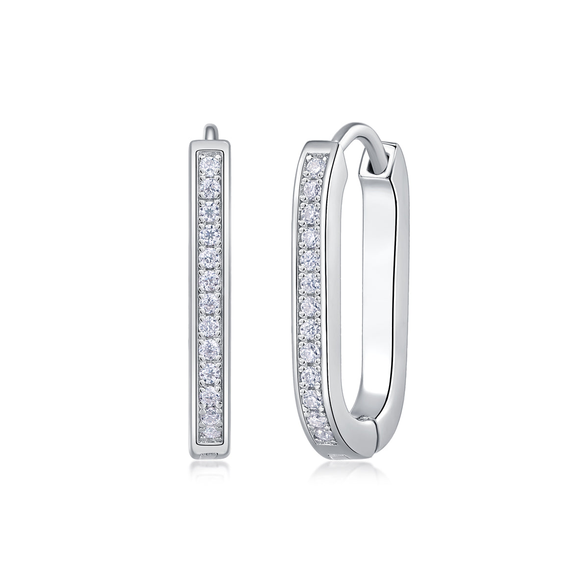 1Reincarnation - Fashionable And Luxurious Diamond Jewelry With Moissanite S925 Sterling Silver And Platinum-plated Stud Earrings Prohibit TikTok sales
