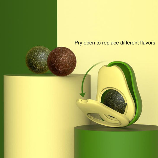 Cute Avocado Catnip Toys Cat Teeth Cleaning Toy Cat Supplies Catnip Mini Cat Treat Toys Interactive Pet Toys Pet Products Pet Avocado Ball Cute Funny Mint Cleaning Teeth Toy For Cat Supplies - 5 - CJ