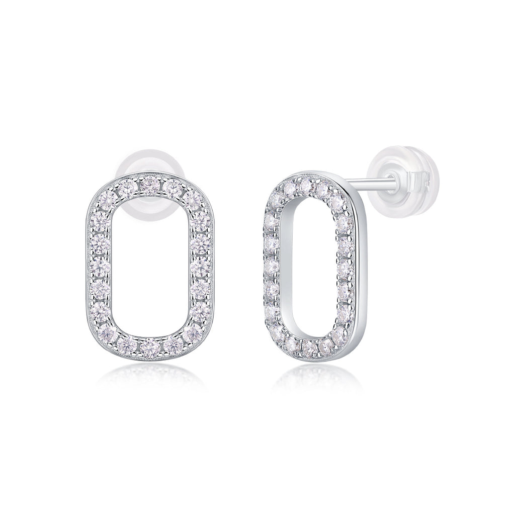 Return To Simplicity - Fashionable, Trendy And Affordable Jewelry Set With Moissanite S925 Sterling Silver And Platinum-plated Stud Earrings