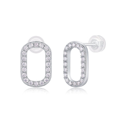 1Return To Simplicity - Fashionable, Trendy And Affordable Jewelry Set With Moissanite S925 Sterling Silver And Platinum - plated Stud Earrings Prohibit TikTok sales - 5 - cjdropshipping