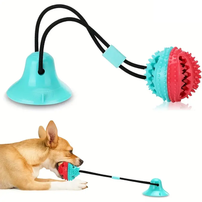 Dog Toys For Aggressive Chewers Interactive Teething Boredom And Stimulating Tug Of War Suction Cup Interactive Tug - of - War Dog Toy Treat Dispensing, Durable Thermoplastic Rubber Construction - 5 - CJ