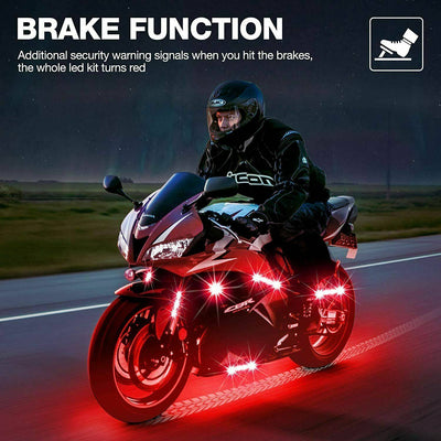 12X RGB Motorcycle LED Light Kit Under Glow Body Strip For Harley - Davidson - 5.0 - cjdropshipping