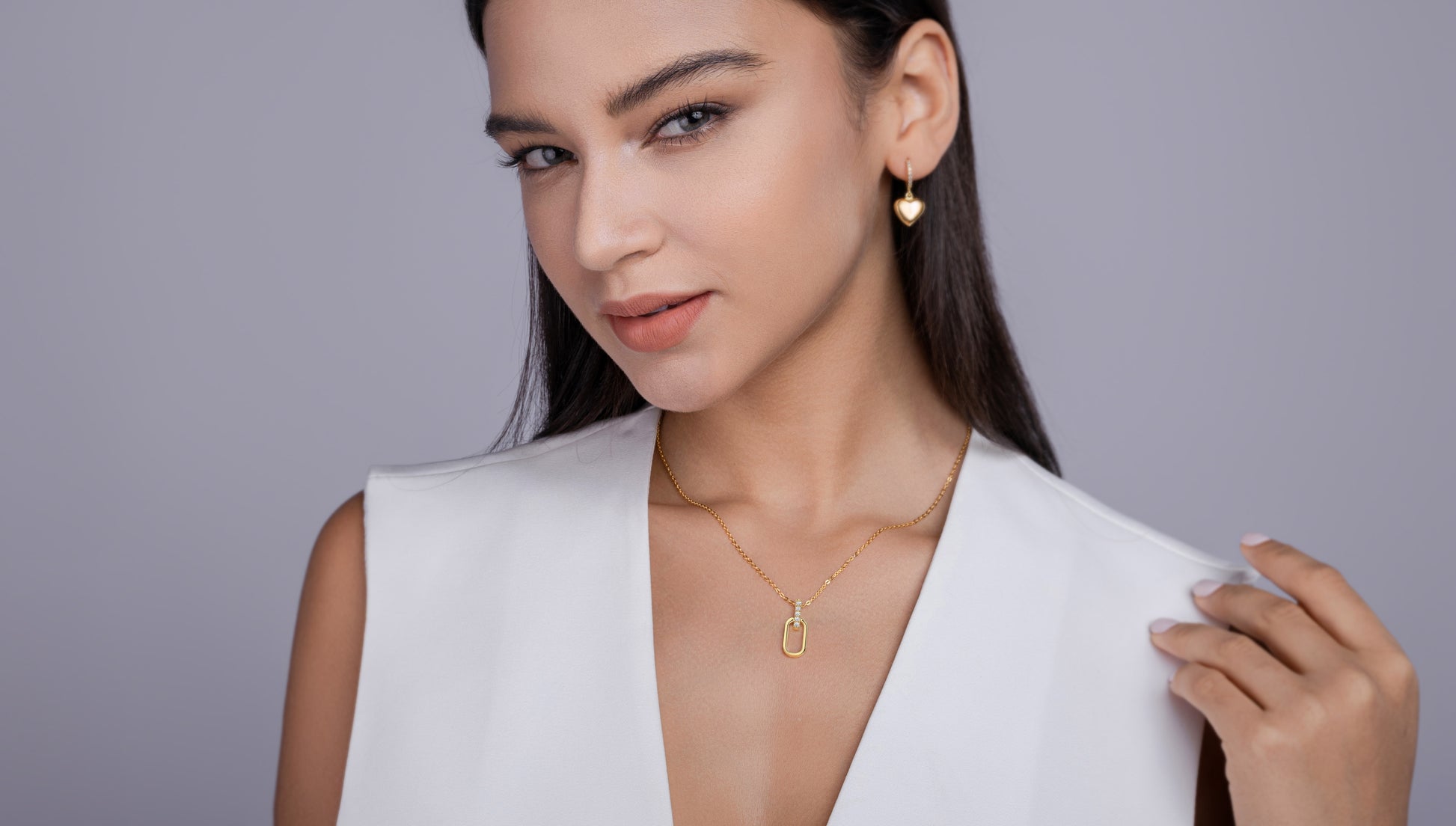 1Light And Shadow Geometry - A Fashionable And Trendy Diamond Jewelry Necklace Pendant Set With Moissanite S925 Sterling Silver And Gold Plating Prohibit TikTok sales