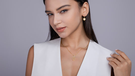 1Light And Shadow Geometry - A Fashionable And Trendy Diamond Jewelry Necklace Pendant Set With Moissanite S925 Sterling Silver And Gold Plating Prohibit TikTok sales - 5 - CJ