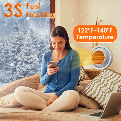 1Pc 380W Space Heater With 30 Degree Tilting Angle 3S Fast Heating Portable Desktop Electric Heater For Indoor Use With Overheat Protection Tip Over Protection For Home Office - 5 - CJ