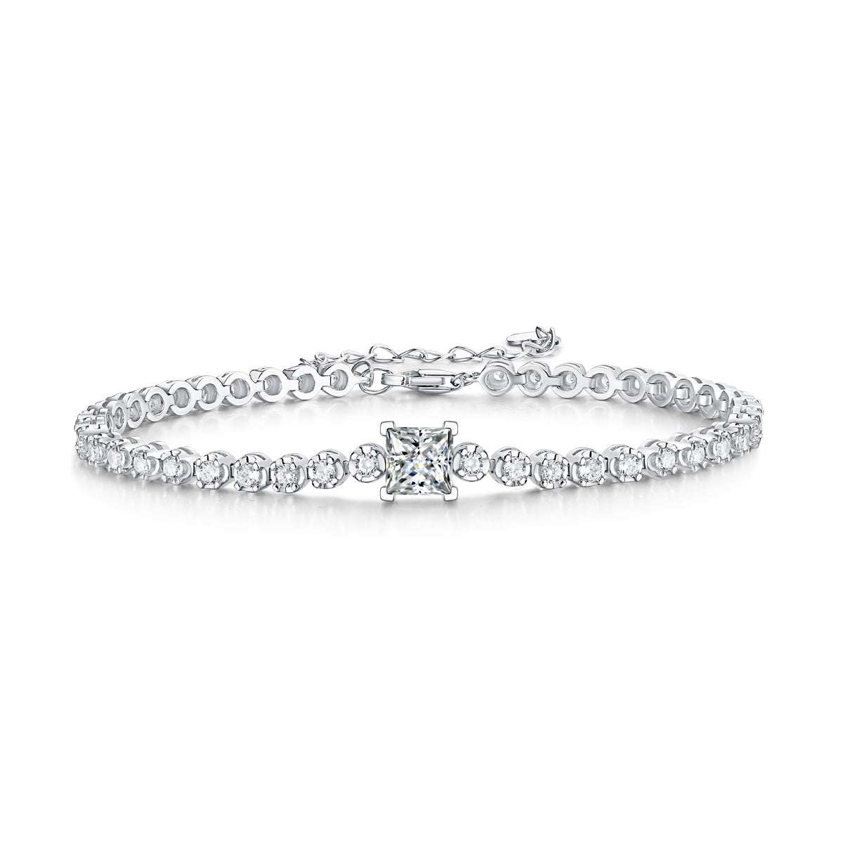 1Rubik’s Cube Luxury Fashion Mosan Diamond Silver Jewelry Comparable To Natural Diamond Bracelet Prohibit TikTok sales - 5 - CJ