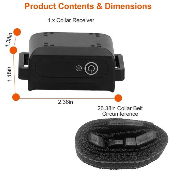 Dog Training Collar Receiver IP67 Waterproof Dog Bark Shock Vibration Beep Receiver Up To 3280ft