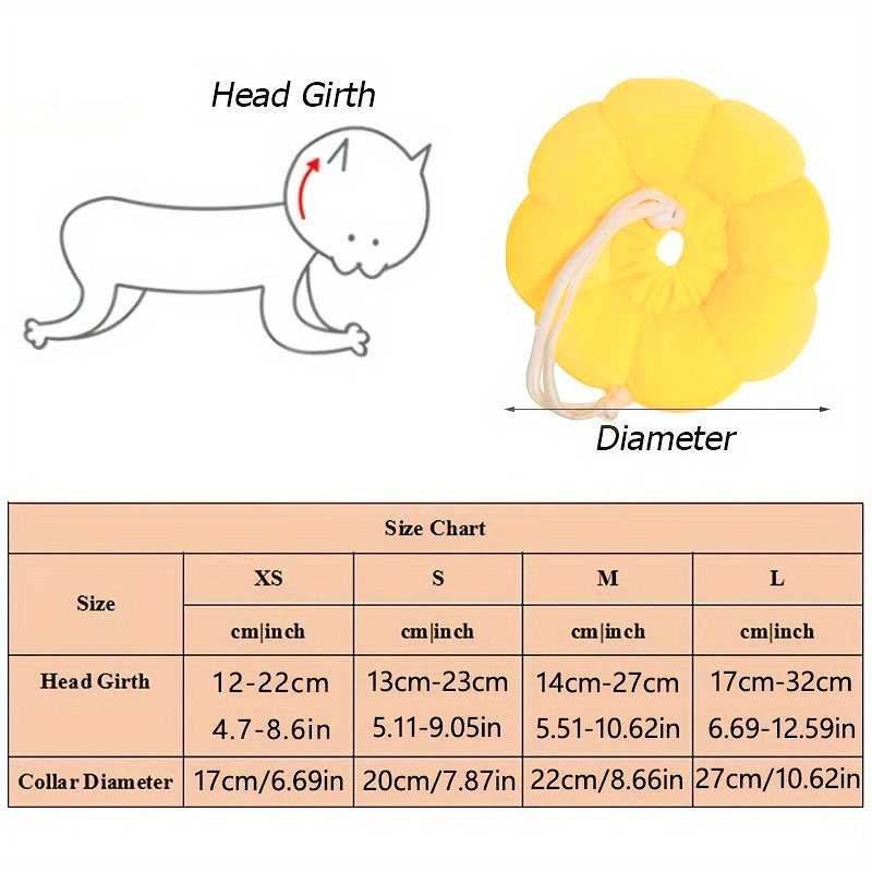 Cat Small Dog Recovery Collar, Cute Sunflower Neck Cone After Surgery, Adjustable Pet E Collar, Wound Healing Protective Cone Surgery Recovery Elizabethan Collars For Small Pets - 5 - CJ