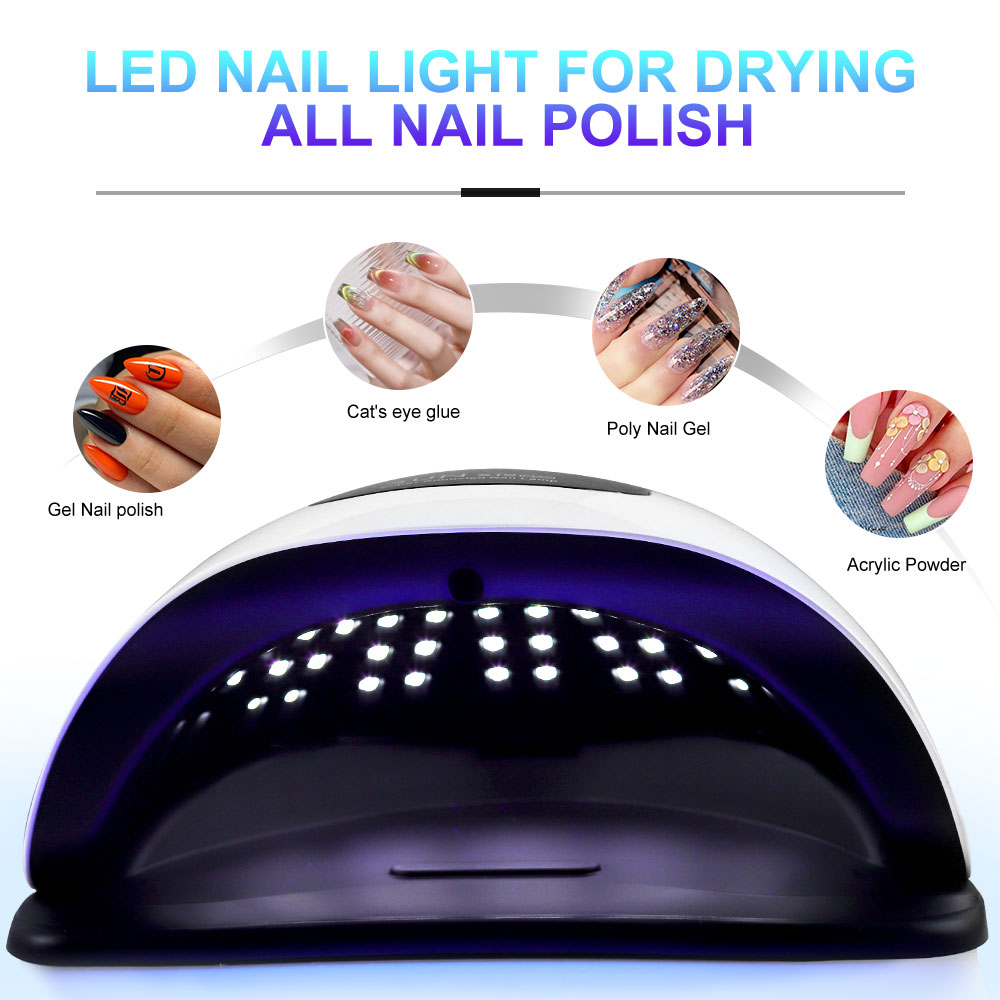 UV LED Nail Lamp, Nail Dryer For Gel Polish With 72Pcs - 81Pcs Lamp Beads And Automatic Sensor 4 Timer Setting Professional Nail Art Tools - 5 - CJ