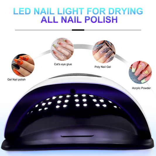 UV LED Nail Lamp, Nail Dryer For Gel Polish With 72Pcs - 81Pcs Lamp Beads And Automatic Sensor 4 Timer Setting Professional Nail Art Tools - 5 - CJ
