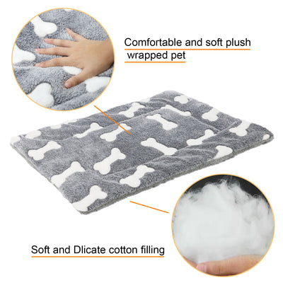 Self - Warming Cat Bed Mat Washable Dog Bed Crate Mat Soft Pet Sleeping Mat For Dogs And Cats Reversible Fleece Dog Crate Kennel Pad Cat Pet Bed - 5 - CJ