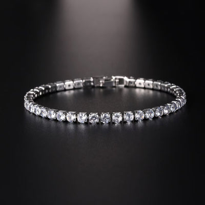 Sleek Luxury Sparkling Zircon Bracelet,Detachable Extender Chain,Unisex For Daily Wear, Christmas Outfits And Beach Occasions - 5 - CJ