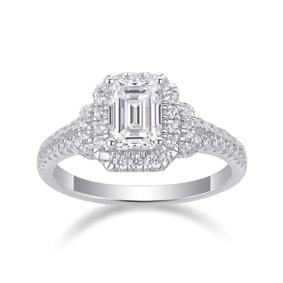 1Square Luxury Diamond Ring Fashion Moissanite Silver Ring Prohibit TikTok sales - 5 - CJ
