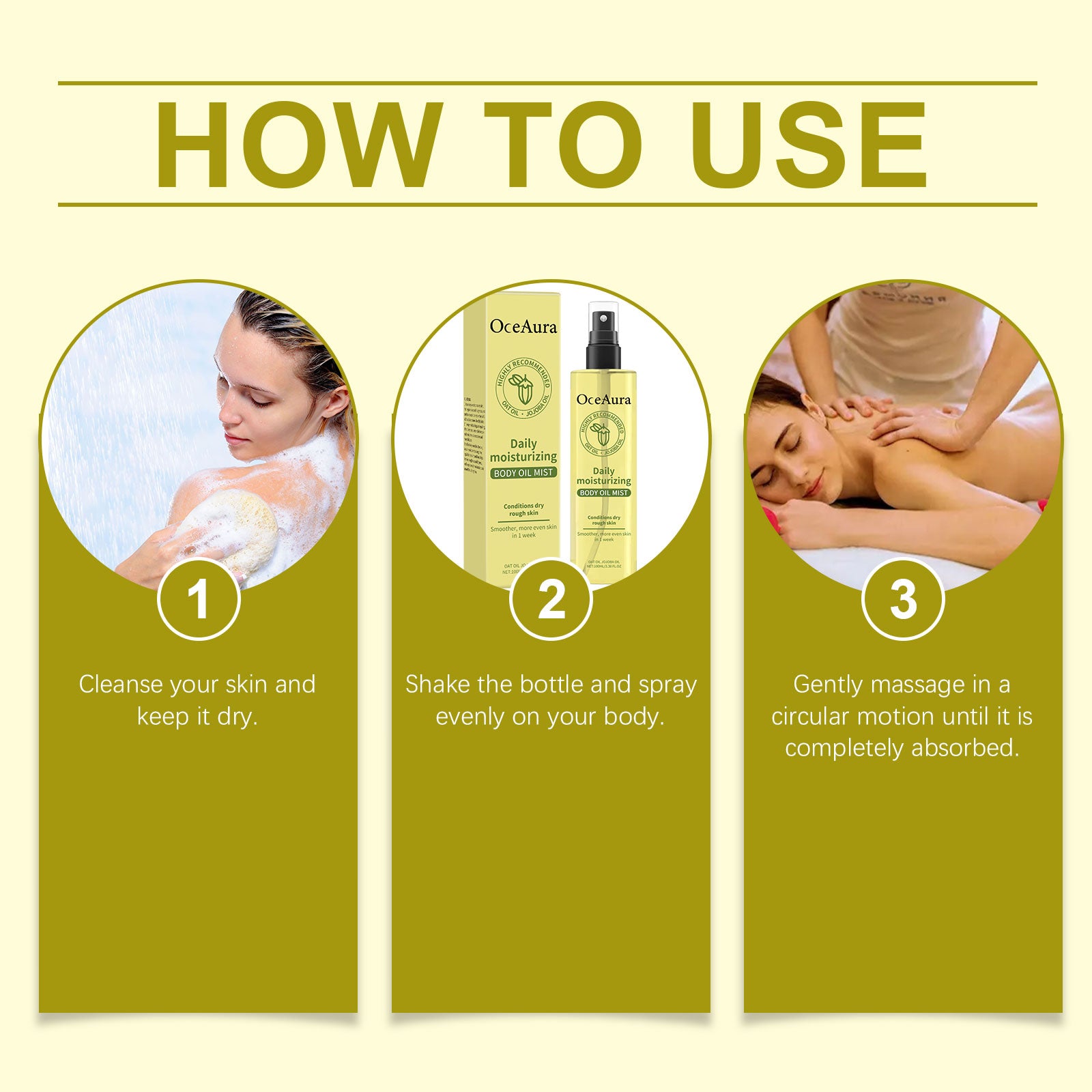 OceAura Vitamin E Moisturizing Body Oil, Daily Moisturizing Care For Body Skin Moisturizing Body Care Oil - 5 - CJ