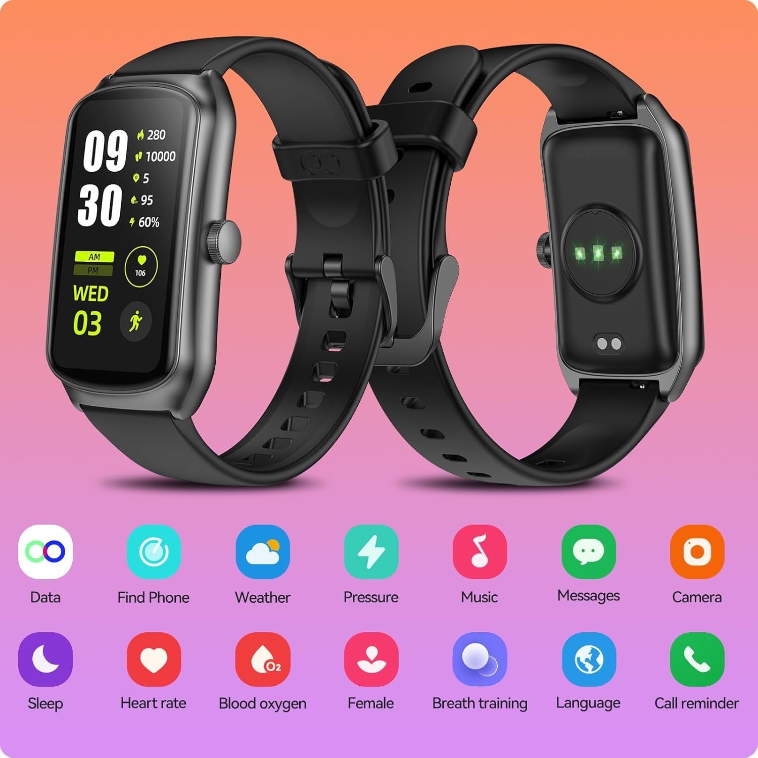 AMOLED Unisex Fitness Tracking Smartwatch With Heart Rate, Blood Oxygen And Sleep Monitoring, Waterproof Function, Pedometer, Swimming Health Activity Tracking - 5 - CJ
