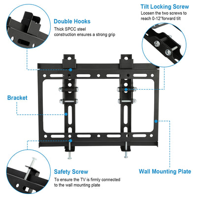 TV Wall Mount Bracket Tilt For 13in - 42in LED LCD PLASMA Flat TV VESA 200x200mm - 5 - CJ