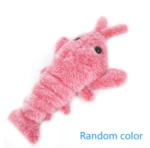 Pet Toys Electric Jumping Shrimp USB Charging Simulation Lobster Funny Cat Plush Pets Toy - 0 - CJ - Jumping shrimp random color - About 35CM - USB - CJJT131737102BY