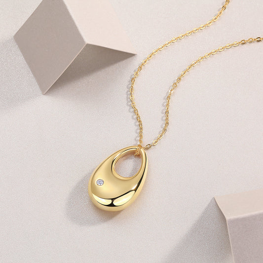 1Evening Love - A Fashionable And Trendy Diamond Pendant Necklace Set With Moissanite S925 Sterling Silver And Gold Plating Prohibit TikTok sales - 5 - CJ