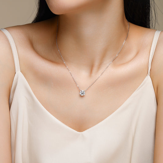 1Love Of Time - A Fashionable And Luxurious Diamond Jewelry Piece Set With 2 - carat Moissan Diamond S925 Sterling Silver And Platinum - plated Pendant Prohibit TikTok sales - 5 - cjdropshipping