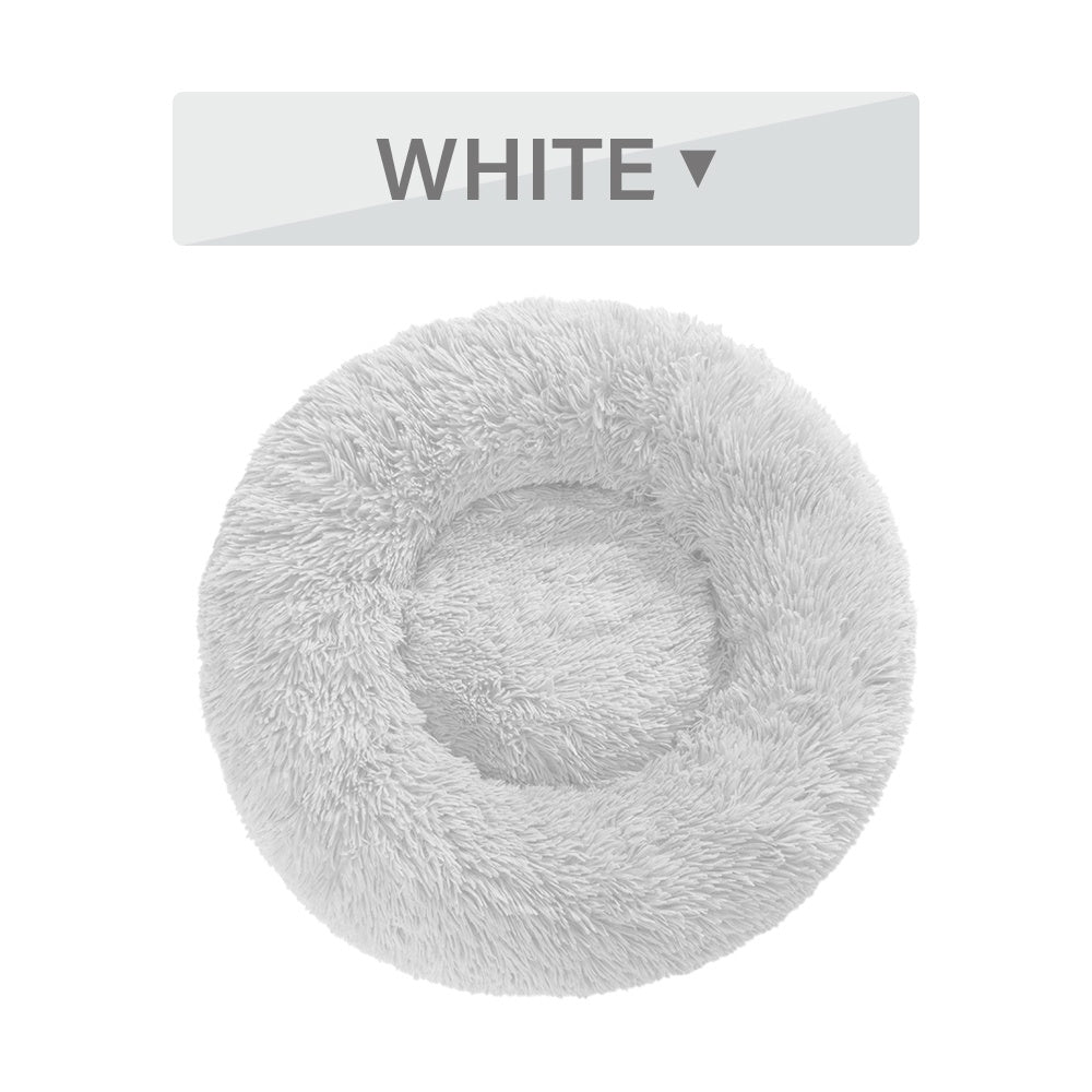 Fluffy Donut Dog Bed  Warm Soft Long Plush Pet Cushion Dog House Cat  Bed Washable Pet Sofa Mat Calming Samll Large Dog Beds - 4 - CJ