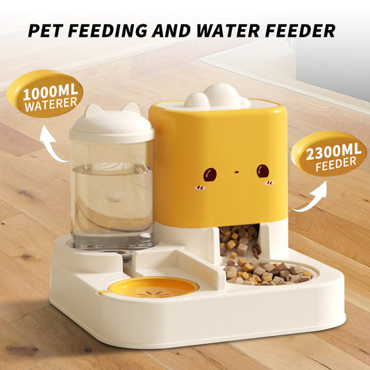 Super Cute Pink Cartoon Shaped Pet Feeding And Drinking Device, Filled With Cute Elements, Paired With Thoughtful Large Capacity Design, Easily Solves The Problem Of Pet Hunger And Thirst During Short - 5 - CJ
