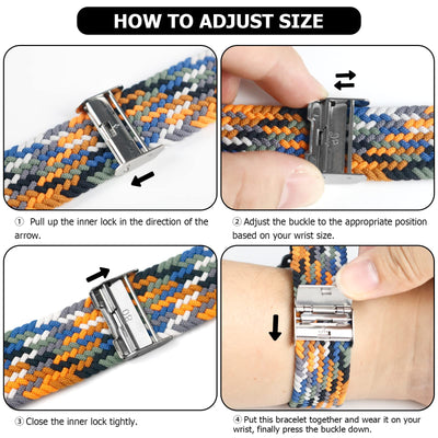 Nepfaivy Compatible With Apple Watch Band - 38mm 40mm 41mm 42mm 44mm 45mm 49mm Braided Stretchy Sport Band For Apple Watch Series SE 8 7 6 5 4 3 2 1, Women Men Nylon Fabric Elastic Loop Breathable Wat - 5 - CJ
