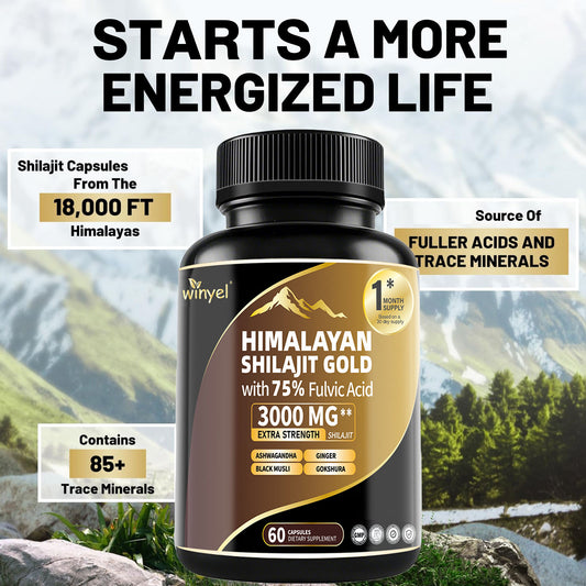 Shilajit Capsules, Ashwagandha, Gokshura, 85 Trace Minerals, High Potency Gold Grade Himalayan Shilajit Supplements, 60 Capsules For Women And Men - 5 - CJ