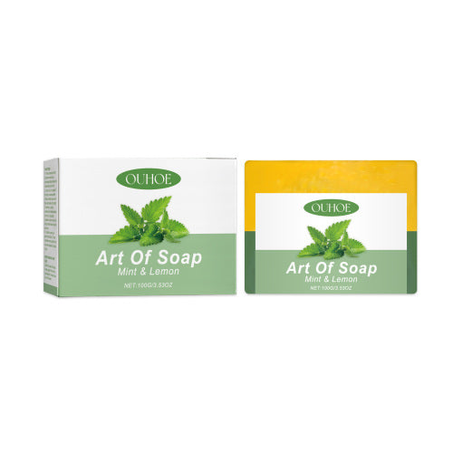 OUHOE Mint Lemon Solid Soap Gently Cleanses The Body And Moisturizes The Skin With Hand - Made Essential Oil Nourishing Bath Soap - 5 - CJ