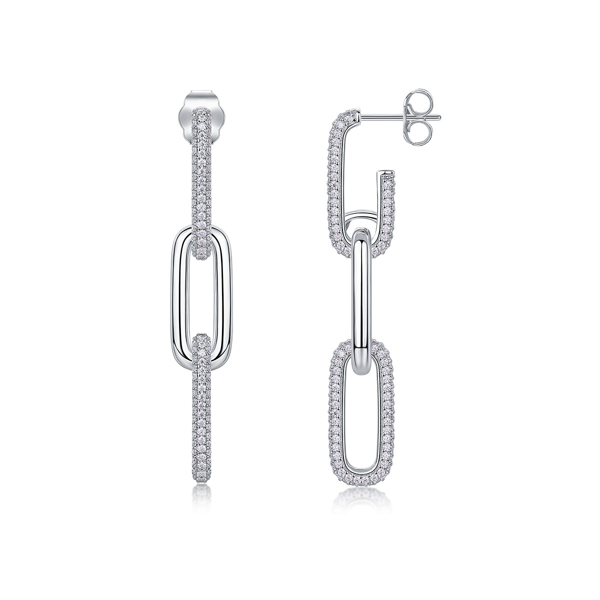 1Chain Luxury Fashion Diamond Earrings Stud Set With Mosan Diamond Silver Ornaments Prohibit TikTok sales - 5 - CJ