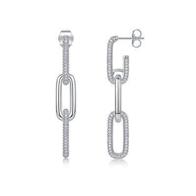 1Chain Luxury Fashion Diamond Earrings Stud Set With Mosan Diamond Silver Ornaments Prohibit TikTok sales - 5 - CJ