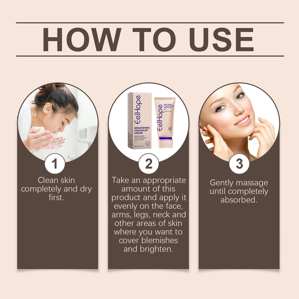 Eelhope Concealer Light Cover Natural, Refreshing And Moisturizing Delicate Nude Makeup Lazy Face Cream