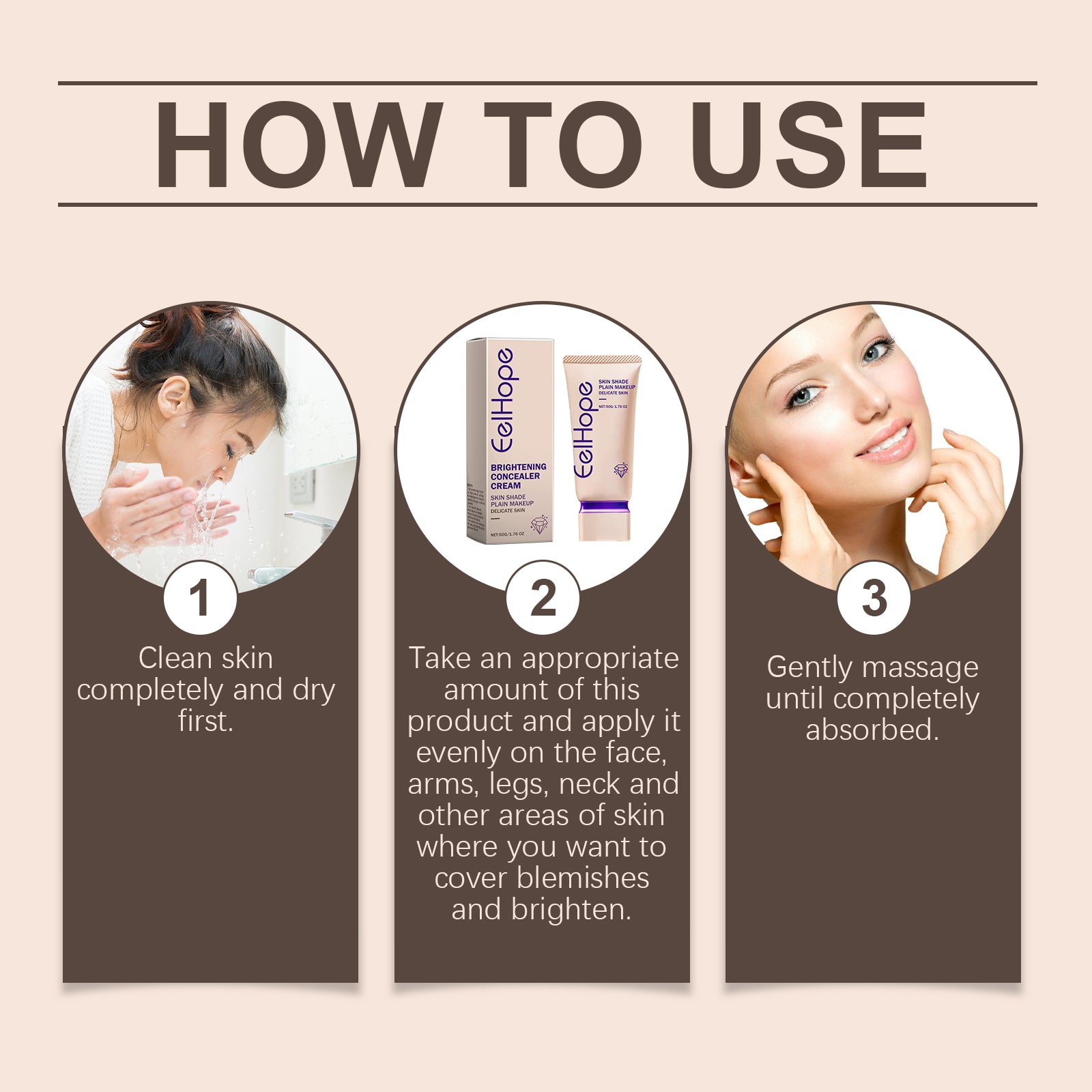 Eelhope Concealer Light Cover Natural, Refreshing And Moisturizing Delicate Nude Makeup Lazy Face Cream - 5 - CJ