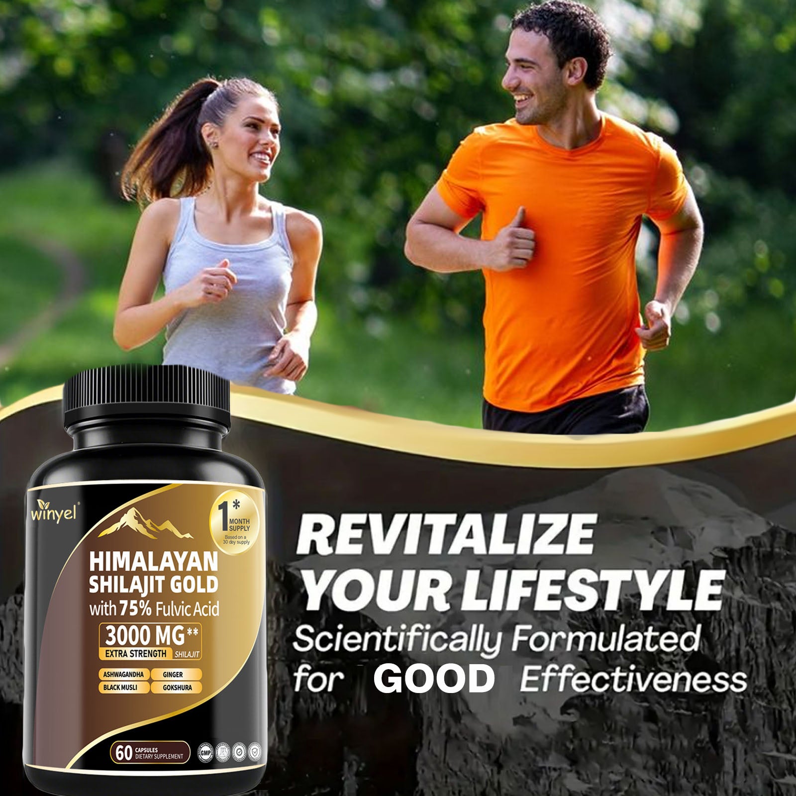 Shilajit Capsules, Ashwagandha, Gokshura, 85 Trace Minerals, High Potency Gold Grade Himalayan Shilajit Supplements, 60 Capsules For Women And Men - 5 - CJ