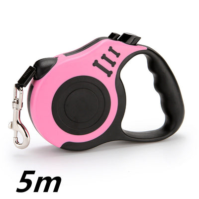 Pet Automatic Telescopic Traction Rope - 0 - CJ - Pink - 5m - CJJJCWGY00481 - Pink - 5m