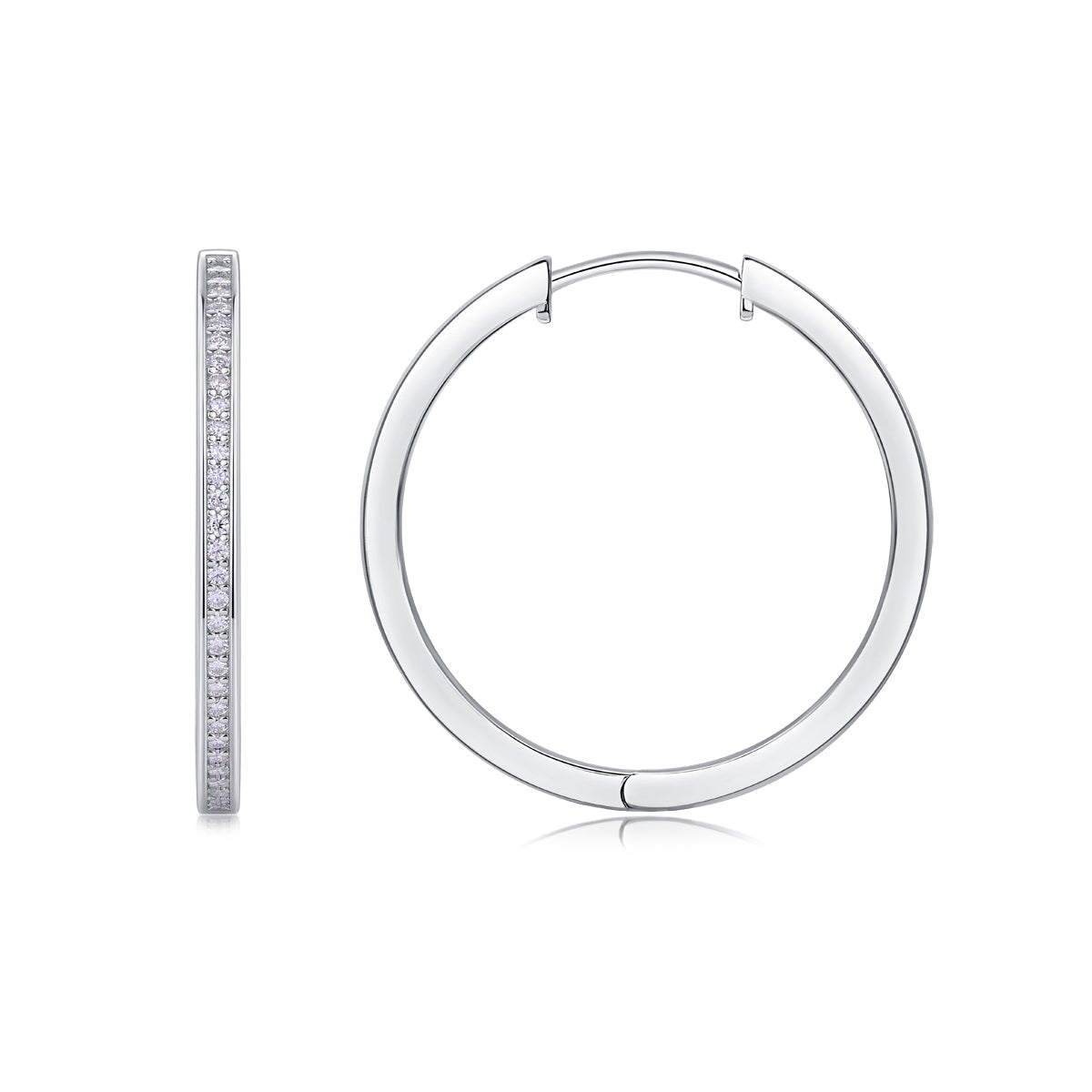 Moon Sea - Fashionable And Luxurious Diamond Jewelry Set With Moissanite S925 Sterling Silver And Platinum-plated Stud Earrings