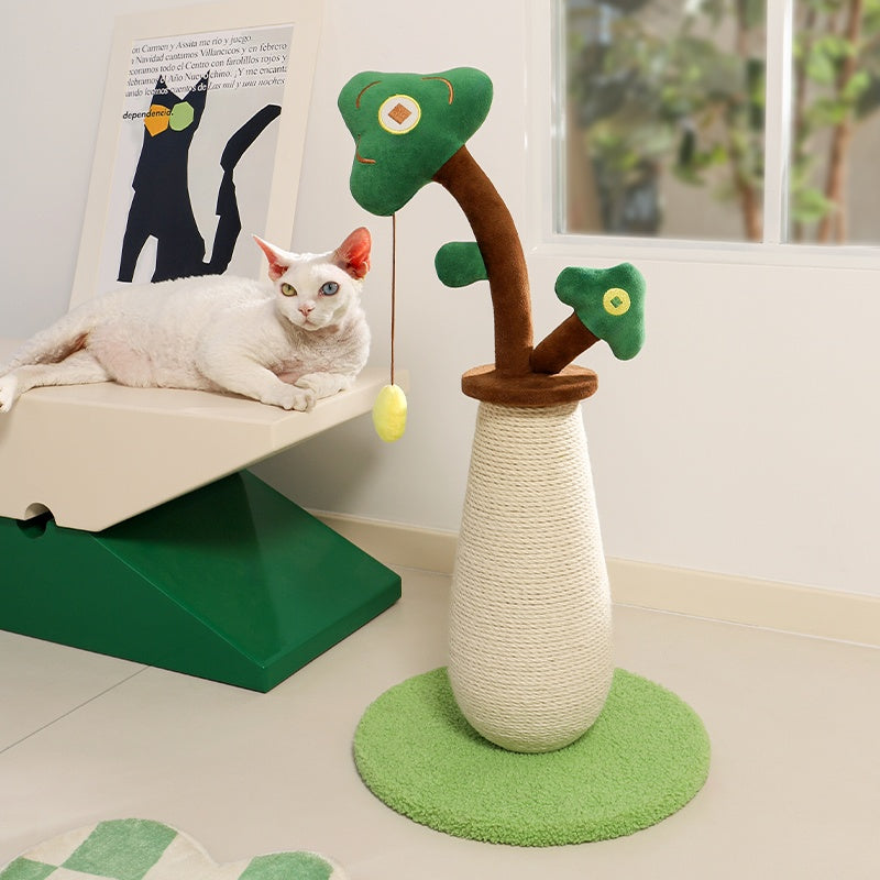 Vertical Money Tree Cat Scratching Pole, Sisal Wear - Resistant Cat Scratching Column, Interactive Ball Track Spring Ball Cat Toy, Durable And Cute Sisal Cat Scratching Pole - 5 - CJ