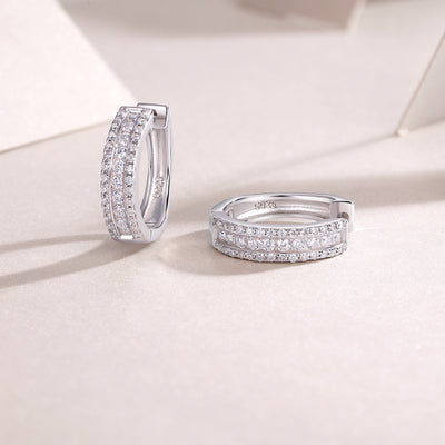 1Splendid Night Luxury Fashion Diamond Earrings Stud Set With Mosan Diamond Silver Ornaments Prohibit TikTok sales - 5 - CJ