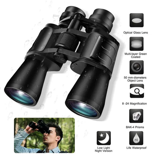 Portable Zoom Binoculars With FMC Lens Low Light Night Vision For Bird Watching Hunting Sports - 5 - CJ
