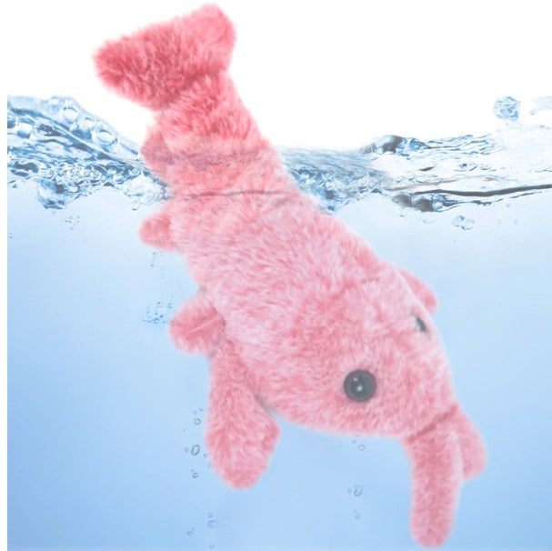 Pet Toys Electric Jumping Shrimp USB Charging Simulation Lobster Funny Cat Plush Pets Toy - 0 - CJ