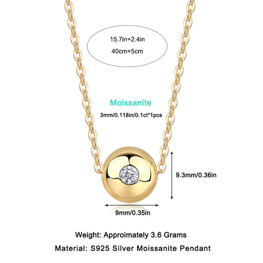 1Fortune Circulation Luxury Fashion Diamond Pendant Necklace Set With Mosan Diamond Silver Ornaments Prohibit TikTok sales - 5 - CJ