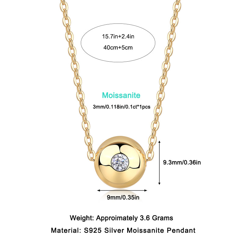 1Fortune Circulation Luxury Fashion Diamond Pendant Necklace Set With Mosan Diamond Silver Ornaments Prohibit TikTok sales - 5 - CJ