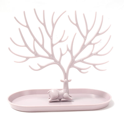 Deer Jewelry Display Stand Earrings Necklace Ring Jewelry Display Tray Jewelr Crystal Handle Antlers Jewelry Display Stand With Storage Drawer And Tray, Tree Tower Rack Hanging Organizer - 5 - CJ