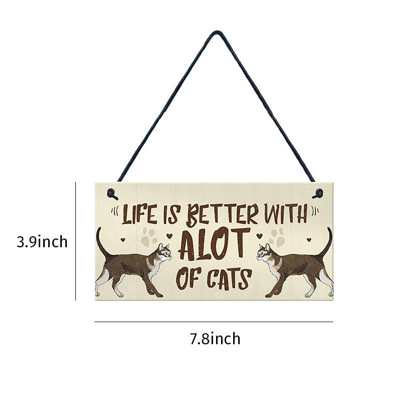 Wooden Cat Pendant For Pets Vintage Style - 0 - CJ