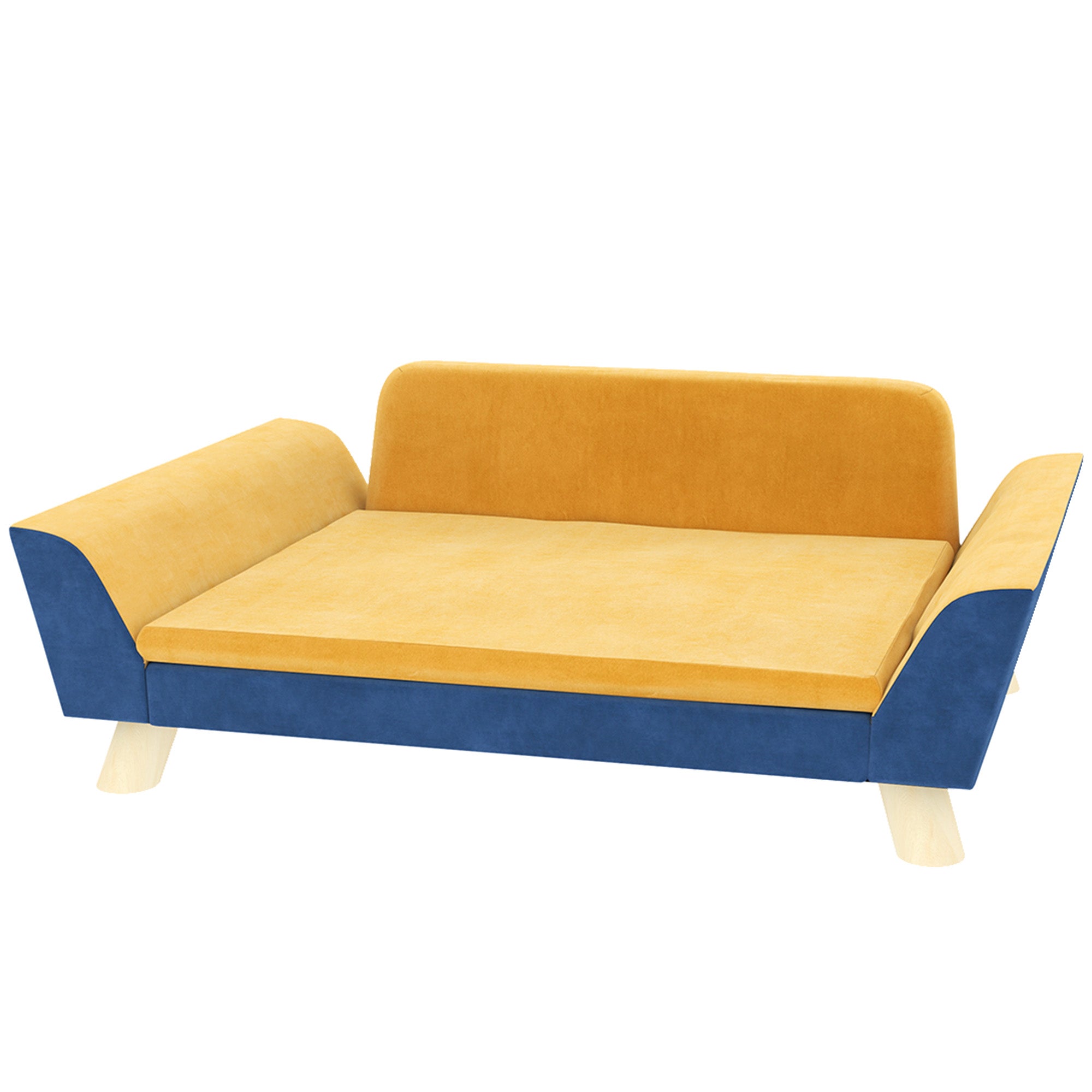 Dog Sofa Bed for Small Dogs with Soft Cushion, Washable Cover & Non - Slip Foot Pads, Orange - 5 - CJ