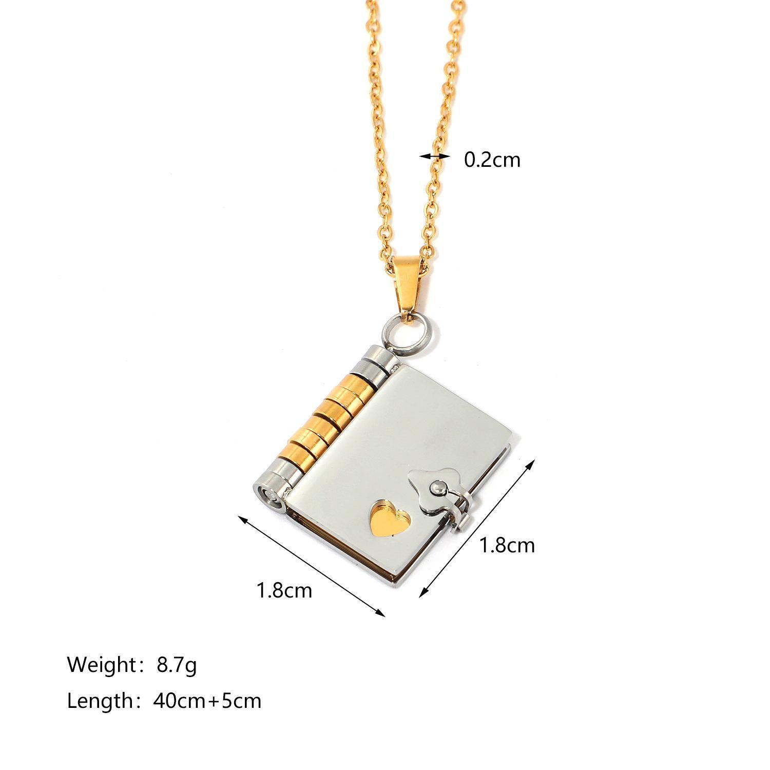 My Little Star Book Necklace For Daughter Son 18 Inch Stainless Steel Chain Gold Hardware Love Jewelry Birthday Graduation Gift - 5 - CJ