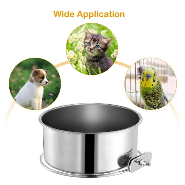 Tainless Steel Dog Bowl Pets Hanging Food Bowl Detachable Pet - 5 - CJ