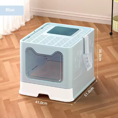 Front - entry Enclosed Extra - large Cat Litter Box With A Litter Collection Cover And A Large Scoop For Cats - 5 - CJ